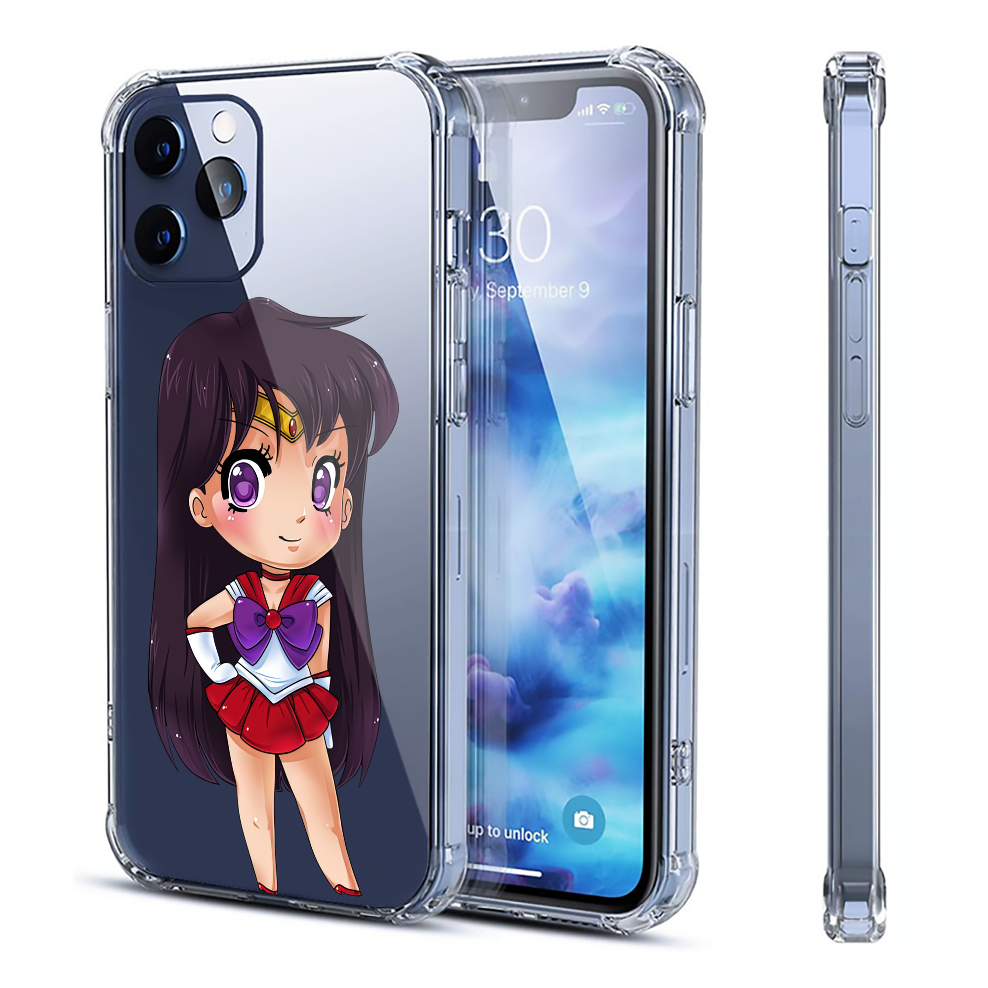 （画像用） 美少女戦士セーラームーン 火野レイ ひの レイ Sailor Moon Hino Rei （セーラーマーズ,Sailor Mars） 【iPhone 12シリーズ対応】透明スマホケース（クリアソフトケース）